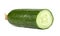 Half cucumber on a white background