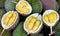 Half cut durian `King of Fruits`