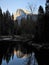 Half Dome Reflected on Merced River in Winter at Yosemite National Park