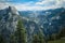 Half Dome and Yosemite Falls in Yosemite National Park