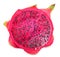 Half dragon fruit isolated on white clipiing path