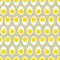 Half egg with yolk seamless ornament. Easter food tile pattern.