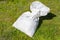 Half-empty white polypropylene bulk bag