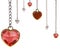 half frame from red ruby and steel hearts with long chains