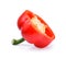 Half of fresh sweet red pepperBell pepper isolated on white ba