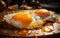 Half Fried Egg: A Perfect Morning Delight. Generated By Ai