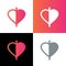 Half hearted logo icon design, abstract love symbol - Vector