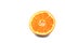 Half of a large juicy ripe tangerine with a thick skin isolated on a white background