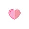 Half Love with lines on the sides Icon. Simple Heart Illustration Line Style Logo Template Design.