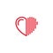 Half Love with lines on the sides Icon. Simple Heart Illustration Line Style Logo Template Design