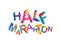 Half marathon. Word of splash paint letters