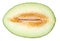 Half a melon on a white background. Piel