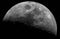 Half moon background many craters from meteor impact. Two lunar phases commonly known as first quarter and last quarter