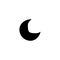 Half-moon icon. Dark friday symbol