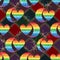 Half moon love rainbow glitter symmetry pair seamless pattern effect