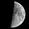 Half moon in Perigee at night sky