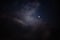Half Moon view on a cloudy dark sky