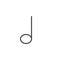 Half music note line icon