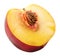 Half of nectarine isolated on the white background