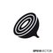 Half onion vector glyph icon