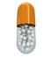 Half orange pill capsule. 3D
