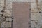 Half painted brick stone wall background real medieval background