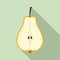 Half pear fruit icon, flat style