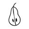Half pear hand drawn in doodle style. Scandinavian simple monochrome minimalism. single element for design sticker, poster, card,