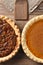 Half Pecan and Pumpkin Pies