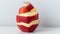 Half peeled red apple