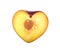 Half of plum shaped like heart