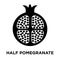 Half Pomegranate icon vector isolated on white background, logo