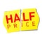 Half price sticker