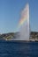 A half rainbow with big fountain in Geneva lake