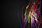 Half Rainbow Strands Line Glow Dark Background