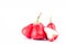 Half rose apple and water apples chomphu on white background healthy rose apple fruit food isolated