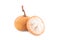 Half santol fruit and ripe Clongnoi santol on white background planting agriculture food isolated