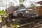 Half scrapped truck, rests in Pilcopata, Peru