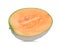 Half sliced japanese melon, orange melon or cantaloupe melon