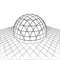 Half sphere in grid line perspective drawing