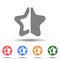 Half star rating abstract shape icon vector