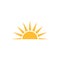 A half sun is setting downwards icon vector sunset concept for graphic design, logo, web site, social media, mobile app, ui