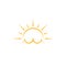 A half sun is setting downwards icon vector sunset concept for graphic design, logo, web site, social media, mobile app, ui