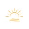 A half sun is setting downwards icon vector sunset concept for graphic design, logo, web site, social media, mobile app, ui