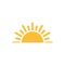 A half sun is setting downwards icon vector sunset concept for graphic design, logo, web site, social media, mobile app, ui illust