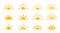 Half sun solar sunrise sunset weather icon set