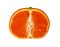 Half tangerine isolated on a white background.