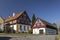 Half-timbered farmhouse, folk architecture in Doubrava, Western Bohemia, Czech Republic