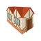 Half timbered house in Germany icon, cartoon style
