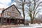 Half timbered house in Nowy Staw Poland